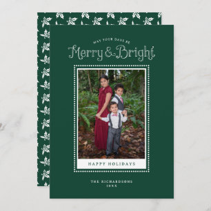 Cartes Pour Fêtes Annuelles Joyeux vert brillant photo élégante