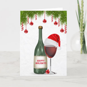 Cartes Pour Fêtes Annuelles Joyeux Vin de Vacances
