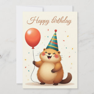 Cartes Pour Fêtes Annuelles Joyeux voeux d'anniversaire d'une marmotte mignonn