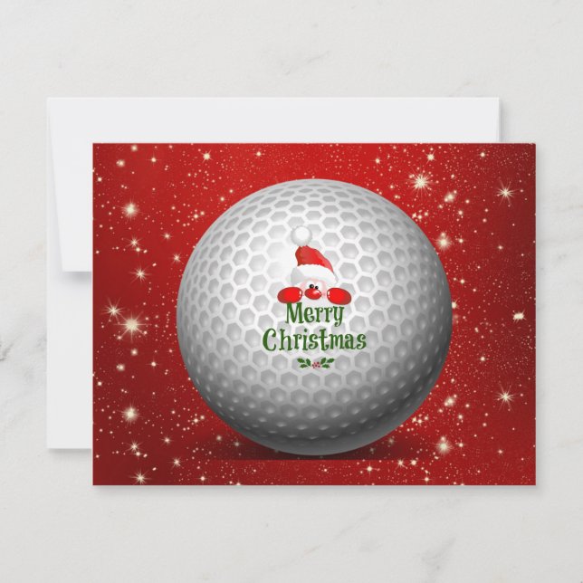 Cartes Pour Fêtes Annuelles Joyeux voeux de Noël du Golfing Père Noël (Devant)