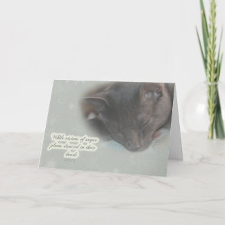 Cartes Pour Fêtes Annuelles Joyeux voeux de Noël - Sleeping Kitty - Dreams