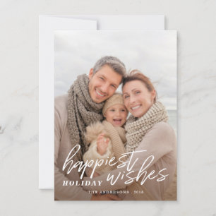 Cartes Pour Fêtes Annuelles Joyeux voeux de vacances manuscrits Script photo