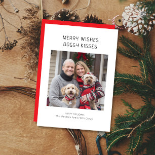 Cartes Pour Fêtes Annuelles Joyeux voeux Doggy Kisses Festin Famille Animaux d