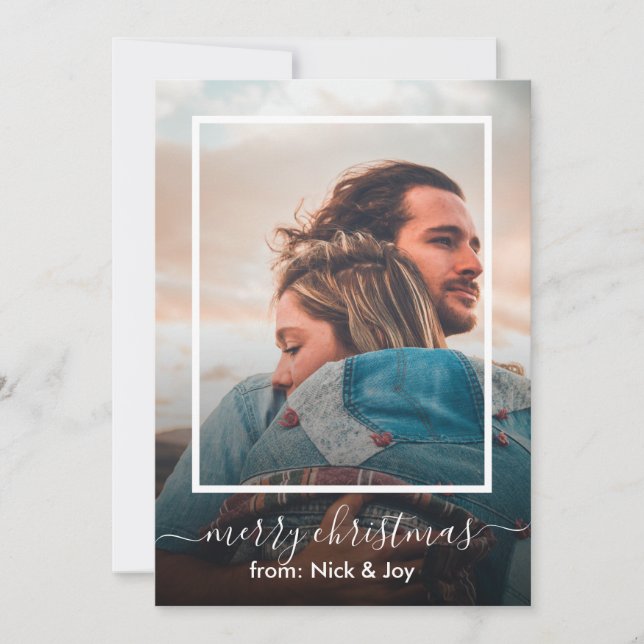 Cartes Pour Fêtes Annuelles Joyeux voeux photo de Noël (Devant)