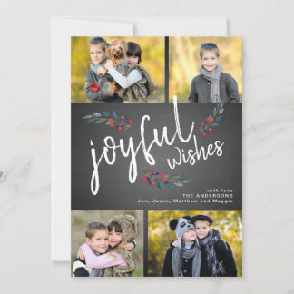 Cartes Pour Fêtes Annuelles Joyeux Voeux Tableau noir Noël 4 Photo Collage