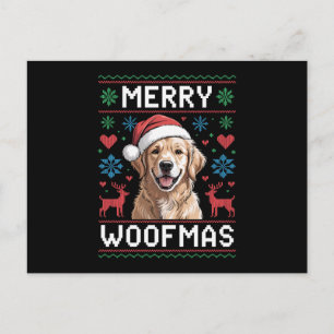 Cartes Pour Fêtes Annuelles Joyeux Woofmas Chapeau de Noël de Retriever doré C