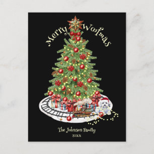 Cartes Pour Fêtes Annuelles Joyeux Woofmas Design de Chien - Bichon Frise
