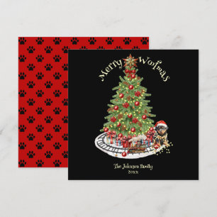 Cartes Pour Fêtes Annuelles Joyeux Woofmas Design de Chien - Rottweiler