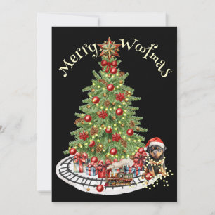 Cartes Pour Fêtes Annuelles Joyeux Woofmas Design de Chien - Rottweiler
