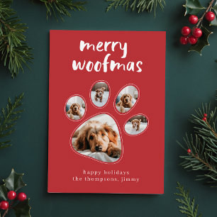Cartes Pour Fêtes Annuelles Joyeux Woofmas Funny Chien de compagnie Photo Noël