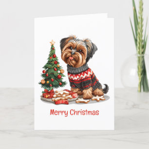 Cartes Pour Fêtes Annuelles Joyeux Yorkshire Terrier Chiens de Noël