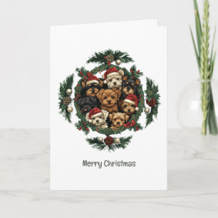 Cartes Pour Fêtes Annuelles Joyeux Yorkshire Terrier Chiens de Noël