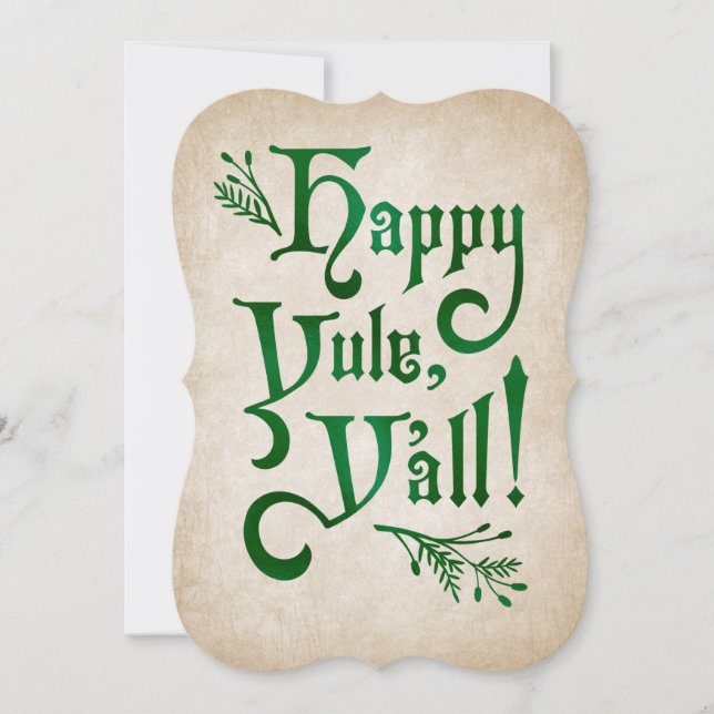 Cartes Pour Fêtes Annuelles Joyeux Yule Yall Southern Christmas Pagan Holiday  (Devant)