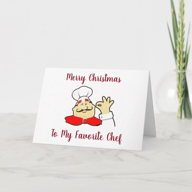 CARTES POUR FÊTES ANNUELLES JOYEZ NOËL À MON ***CHEF PRÉFÉRÉ*** (Devant)