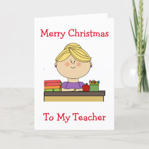 CARTES POUR FÊTES ANNUELLES JOYEZ NOËL À **MON ENSEIGNANT**