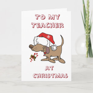 CARTES POUR FÊTES ANNUELLES JOYEZ NOËL À MON ****ENSEIGNANT**** (CHIEN DE PÈRE