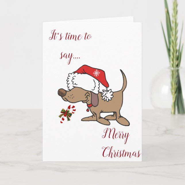 CARTES POUR FÊTES ANNUELLES JOYEZ NOËL À MON ****ENSEIGNANT**** (CHIEN DE PÈRE (Devant)