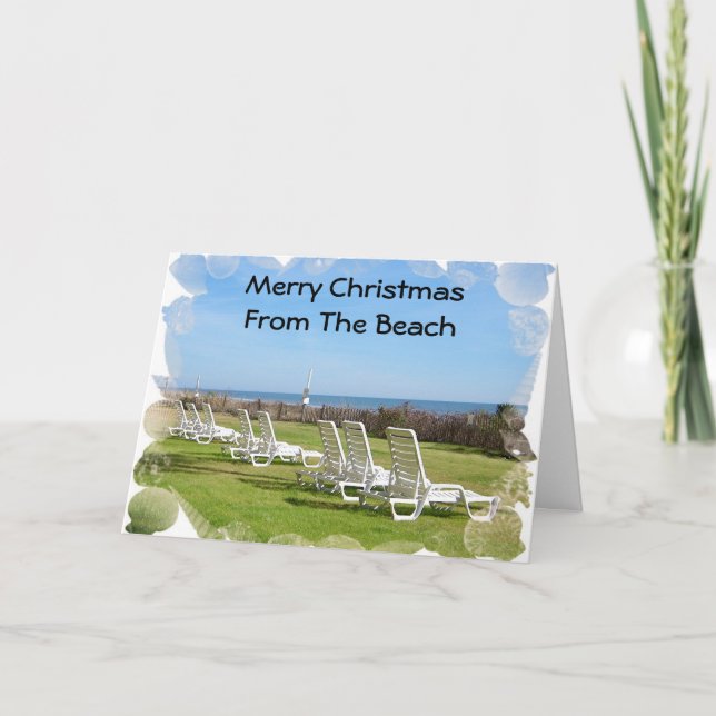 CARTES POUR FÊTES ANNUELLES JOYEZ NOËL DE LA PLAGE (Devant)