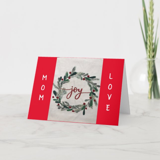 CARTES POUR FÊTES ANNUELLES JOYEZ NOËL ***MOM*** VOUS APPORTEZ DE LA JOIE ! !  (Devant)