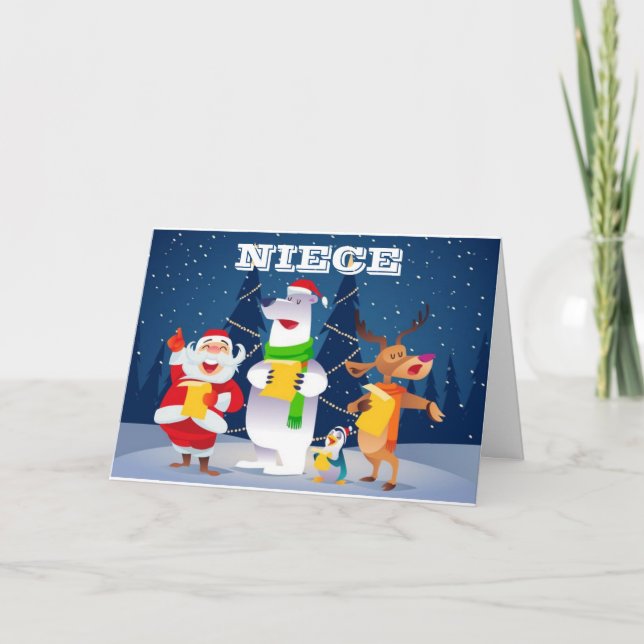 CARTES POUR FÊTES ANNUELLES **JOYEZ NOËL NIECE** CAROLÉ POUR VOUS ! (Devant)