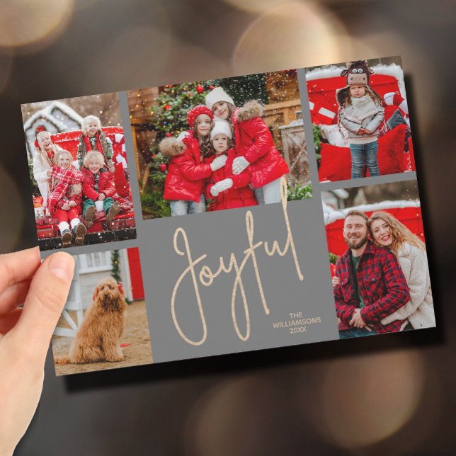 Cartes Pour Fêtes Annuelles JOYFUL 5 Photo Noël (Créateur téléchargé)