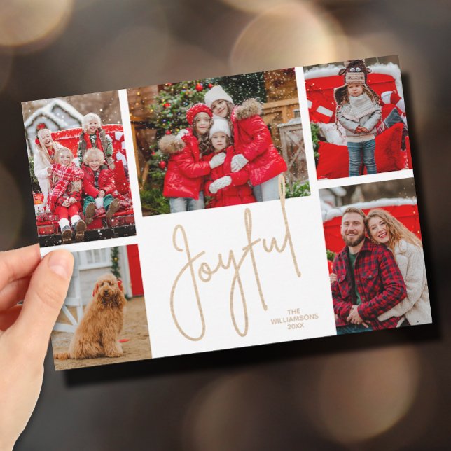 Cartes Pour Fêtes Annuelles JOYFUL 5 Photo Noël (Créateur téléchargé)