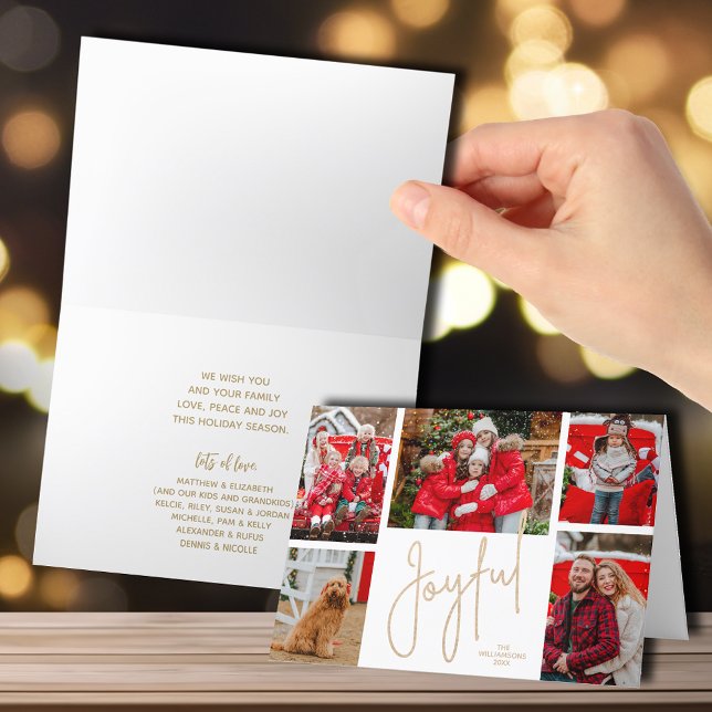 Cartes Pour Fêtes Annuelles JOYFUL 5 Photo Plié Noël (Créateur téléchargé)