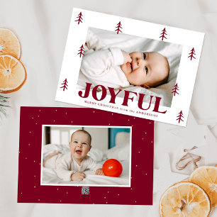 Cartes Pour Fêtes Annuelles Joyful Burgundy Trees 2 Photo
