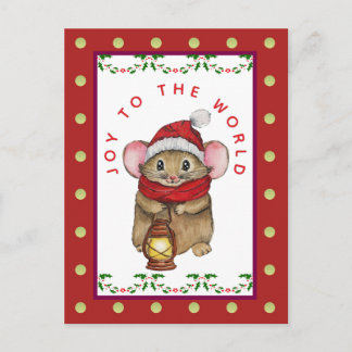 Cartes Pour Fêtes Annuelles Joyful Christmas mouse greeting card