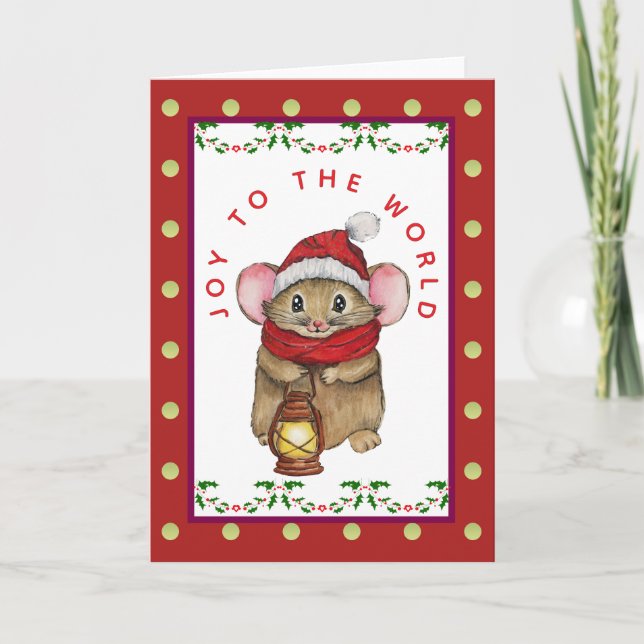 Cartes Pour Fêtes Annuelles Joyful Christmas mouse greeting card (Devant)