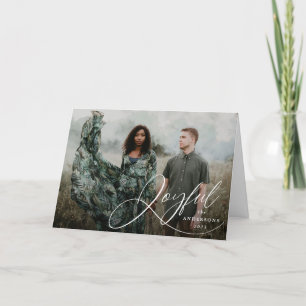 Cartes Pour Fêtes Annuelles Joyful Elegance Script Photo Holiday Card