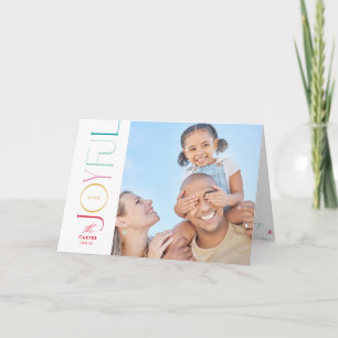 Cartes Pour Fêtes Annuelles JOYFUL FAMILLE PHOTO moderne élégant icône coloré
