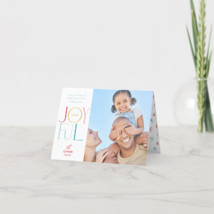 Cartes Pour Fêtes Annuelles JOYFUL FAMILLE PHOTO moderne élégant type coloré