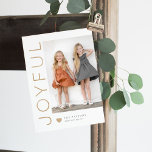 Cartes Pour Fêtes Annuelles Joyful Heart EDITABLE COLOR Holiday Photo<br><div class="desc">Celebrate the season with this modern and stylish holiday card from Berry Berry Sweet. Matching items and more design options are available at our store: www.berryberrysweet.com. Background color can be customized online to best match your photo!</div>