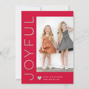 Cartes Pour Fêtes Annuelles Joyful Heart EDITABLE COLOR Holiday Photo