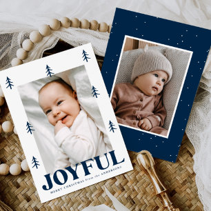 Cartes Pour Fêtes Annuelles Joyful Navy Trees 2 Photo