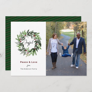 Cartes Pour Fêtes Annuelles Joyful Peace and Love Christmas Wreath Photo
