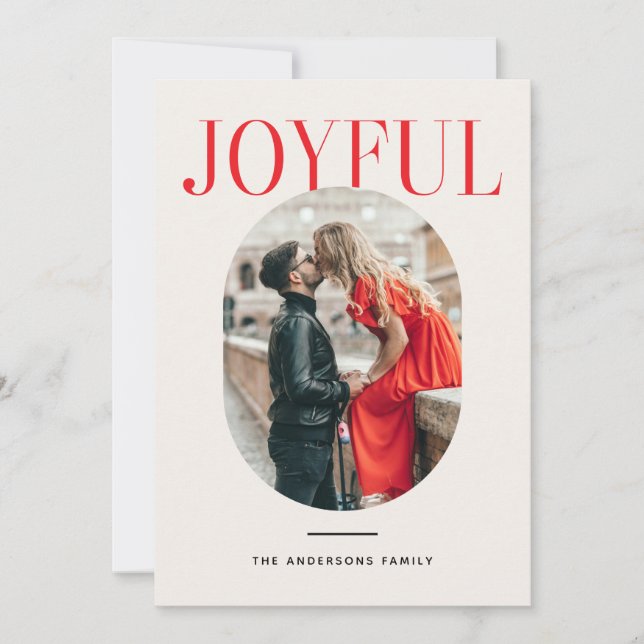 Cartes Pour Fêtes Annuelles Joyful Photo Christmas | Minimalist New Year (Devant)