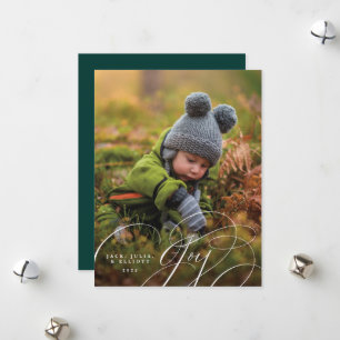 Cartes Pour Fêtes Annuelles Joyful Script Happy Photo Holiday Card