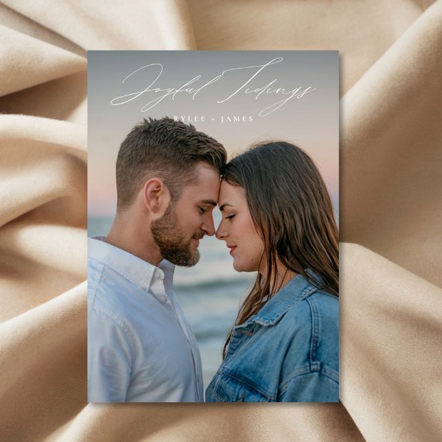 Cartes Pour Fêtes Annuelles Joyful Tidings - Nouveautés photo de Noël (Créateur téléchargé)