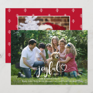 Cartes Pour Fêtes Annuelles Joyful Two Photo Script Noël