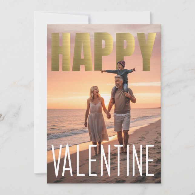 Cartes Pour Fêtes Annuelles Joyful Valentine's Day PhotoPop Sunset Background (Devant)