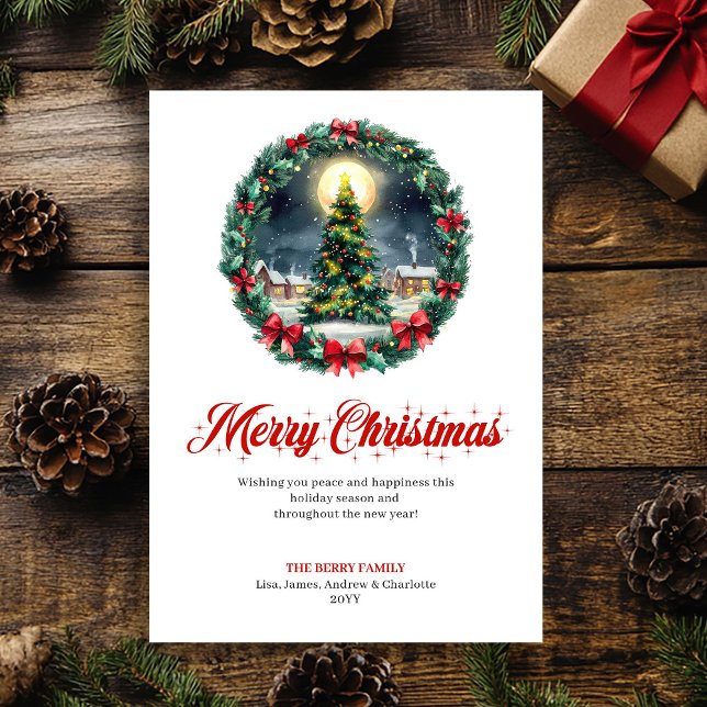 Cartes Pour Fêtes Annuelles Joyful winter scene Christmas greeting card (Joyful winter scene Christmas greeting card

)