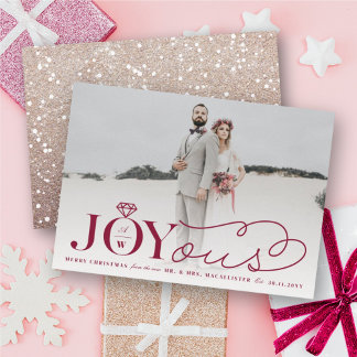 Cartes Pour Fêtes Annuelles Joyous Diamond Ring Monogramme Classic Mariage