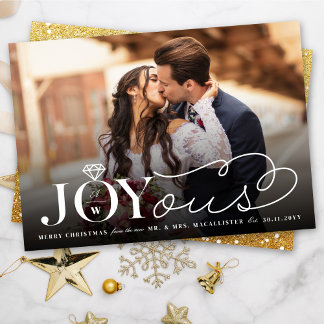 Cartes Pour Fêtes Annuelles Joyous Diamond Ring Monogramme Classic Mariage