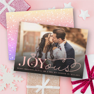 Cartes Pour Fêtes Annuelles Joyous Diamond Ring Monogramme Classic Mariage