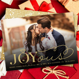 Cartes Pour Fêtes Annuelles Joyous Diamond Ring Monogramme Classic Mariage