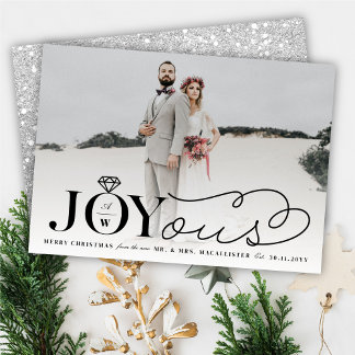 Cartes Pour Fêtes Annuelles Joyous Diamond Ring Monogramme Classic Mariage