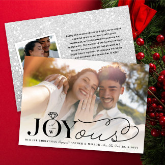 Cartes Pour Fêtes Annuelles Joyous Diamond Ring Monogramme Photo Enregistrer L