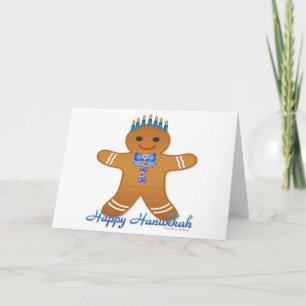 Cartes Pour Fêtes Annuelles Judaica Hanoukka, pain d'épices Man Menorah